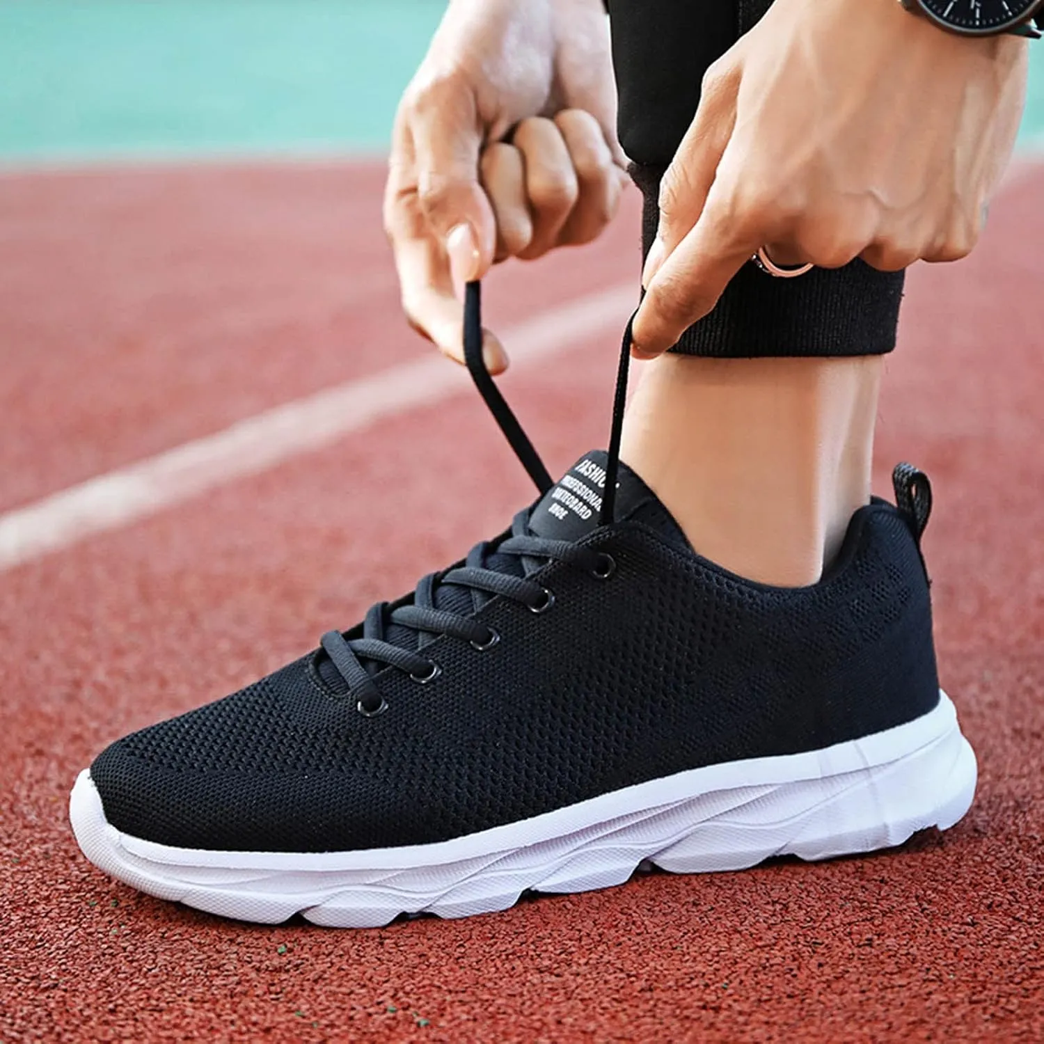 Women's Lace Up Road Running Shoes Wide Athletic Tennis Mens Running Shoes Walking Casual Shoes Slip On White Platform Sneakers Waterproof Tennis Shoe Cross Trainer Shoe